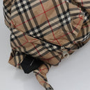 BURBERRY Nova Check Blue Label Backpack Nylon Beige Silver Auth am7971-6
