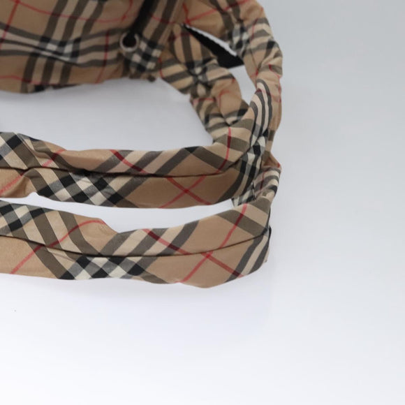 BURBERRY Nova Check Blue Label Backpack Nylon Beige Silver Auth am7971