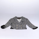 LOUIS VUITTON Jacket & Skirt Setup Jacket Silk 36 Gray LV Auth am7979-6