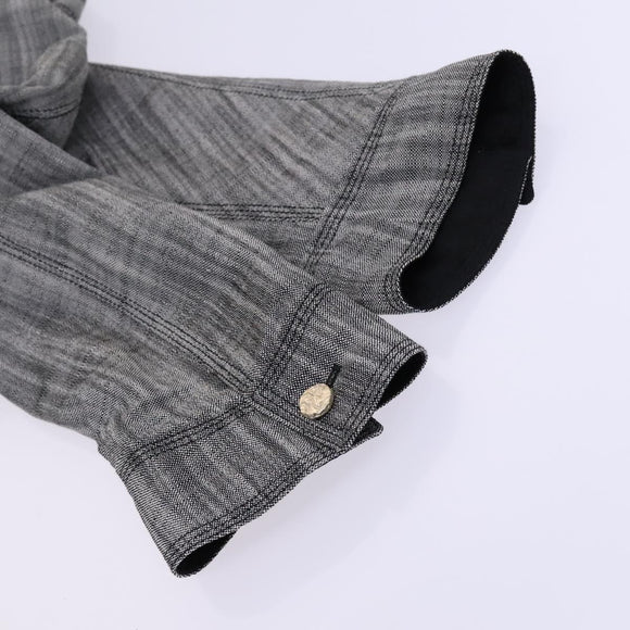 LOUIS VUITTON Jacket & Skirt Setup Jacket Silk 36 Gray LV Auth am7979