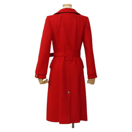 LOUIS VUITTON Long Coat Jacket Cashmere 36 Red LV Auth am7980 - 0