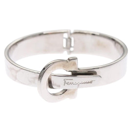 Salvatore Ferragamo Gancini Bracelet Metal Silver Auth am7986 - 0
