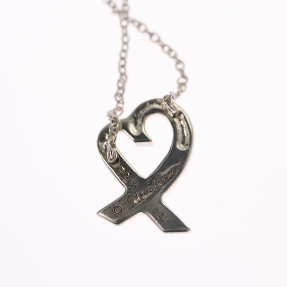 TIFFANY&Co. Loving Heart Necklace Ag925 Silver Auth am7989