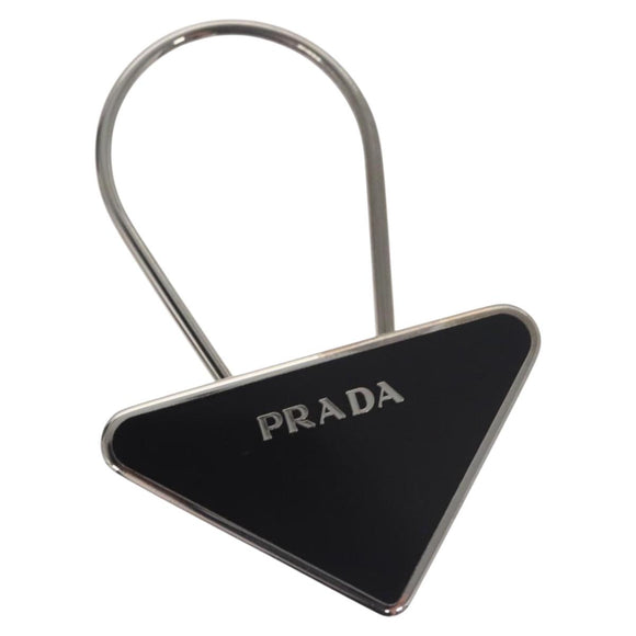 PRADA Key Ring metal Black M713 Auth am7994