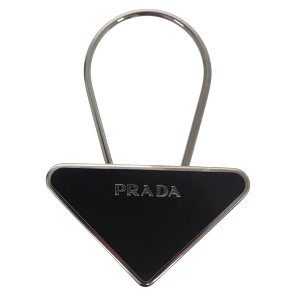 PRADA Key Ring metal Black M713 Auth am7994