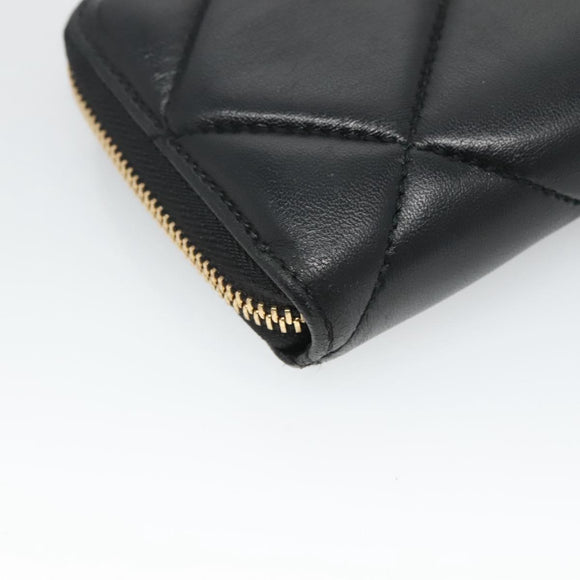 Salvatore Ferragamo Vala Long Wallet Leather Gold Black Auth am8004