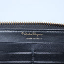 Salvatore Ferragamo Vala Long Wallet Leather Gold Black Auth am8004-17