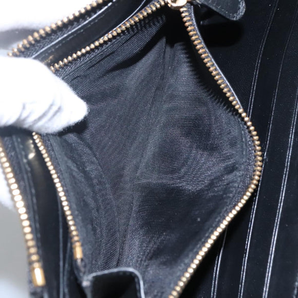 Salvatore Ferragamo Vala Long Wallet Leather Gold Black Auth am8004