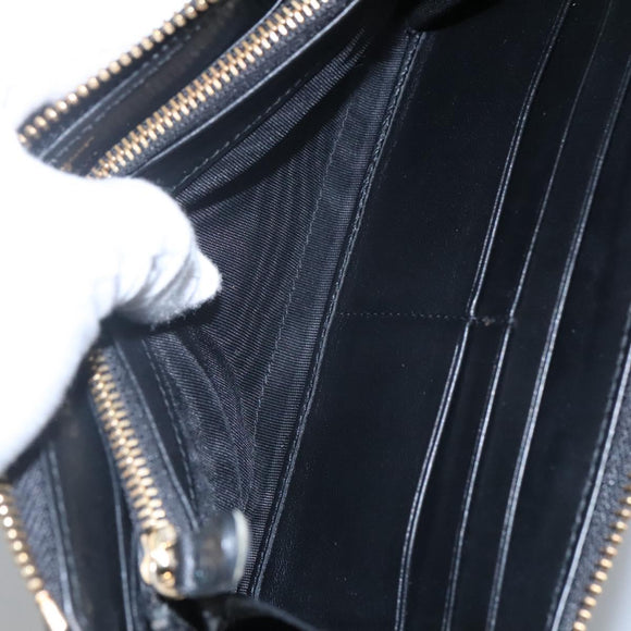 Salvatore Ferragamo Vala Long Wallet Leather Gold Black Auth am8004