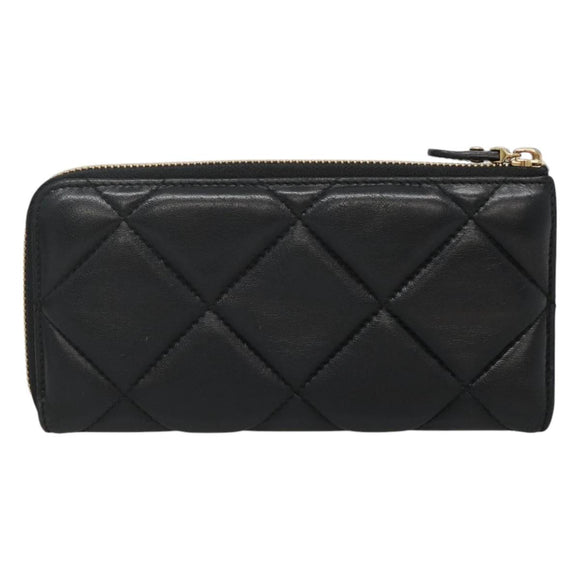 Salvatore Ferragamo Vala Long Wallet Leather Gold Black Auth am8004