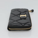 Salvatore Ferragamo Vala Long Wallet Leather Gold Black Auth am8004-3