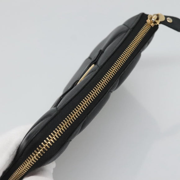 Salvatore Ferragamo Vala Long Wallet Leather Gold Black Auth am8004