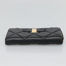 Salvatore Ferragamo Vala Long Wallet Leather Gold Black Auth am8004-6