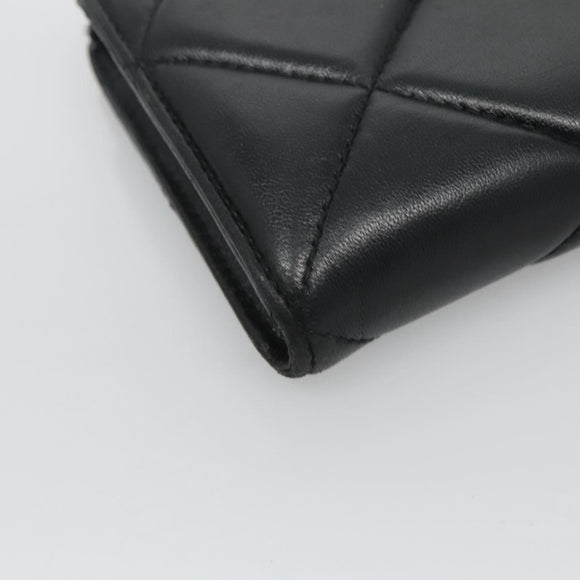 Salvatore Ferragamo Vala Long Wallet Leather Gold Black Auth am8004