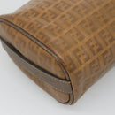 FENDI Zucchino Canvas Clutch Bag PVC Vintage Beige Auth am8012-16