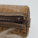 FENDI Zucchino Canvas Clutch Bag PVC Vintage Beige Auth am8012-8