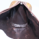 FENDI Zucchino Canvas Clutch Bag PVC Vintage Beige Auth am8012-12