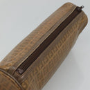 FENDI Zucchino Canvas Clutch Bag PVC Vintage Beige Auth am8012-5