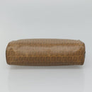 FENDI Zucchino Canvas Clutch Bag PVC Vintage Beige Auth am8012-6