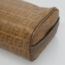 FENDI Zucchino Canvas Clutch Bag PVC Vintage Beige Auth am8012-7