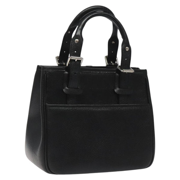 BURBERRY Hand Bag Leather Black Auth am8014
