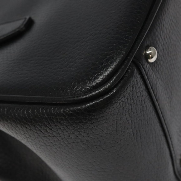 BURBERRY Hand Bag Leather Black Auth am8014