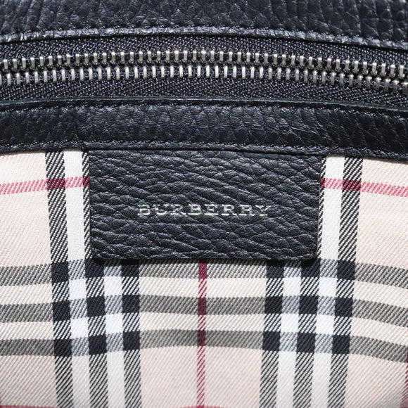 BURBERRY Hand Bag Leather Black Auth am8014
