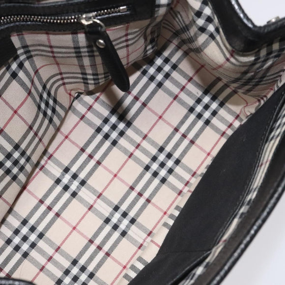 BURBERRY Hand Bag Leather Black Auth am8014