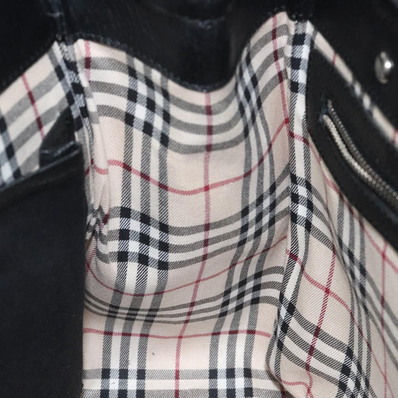 BURBERRY Hand Bag Leather Black Auth am8014