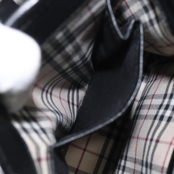 BURBERRY Hand Bag Leather Black Auth am8014