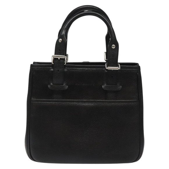 BURBERRY Hand Bag Leather Black Auth am8014