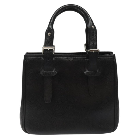 BURBERRY Hand Bag Leather Black Auth am8014