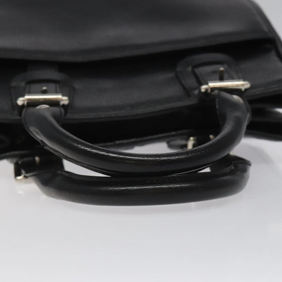 BURBERRY Hand Bag Leather Black Auth am8014