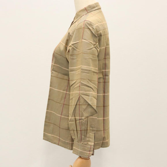 Burberrys Nova Check Shirt Cotton Beige Auth am8015