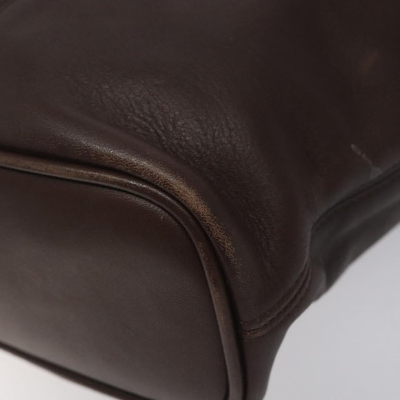 Coach Shoulder Bag Leather Brown gold Auth am8019