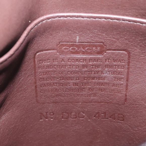 Coach Shoulder Bag Leather Brown gold Auth am8019