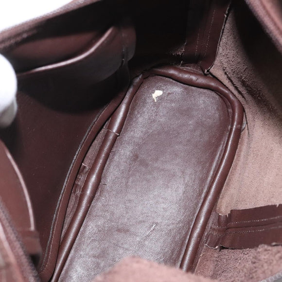 Coach Shoulder Bag Leather Brown gold Auth am8019