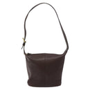 Coach Shoulder Bag Leather Brown gold Auth am8019-13