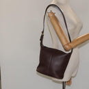 Coach Shoulder Bag Leather Brown gold Auth am8019-21
