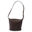 Coach Shoulder Bag Leather Brown gold Auth am8019-2