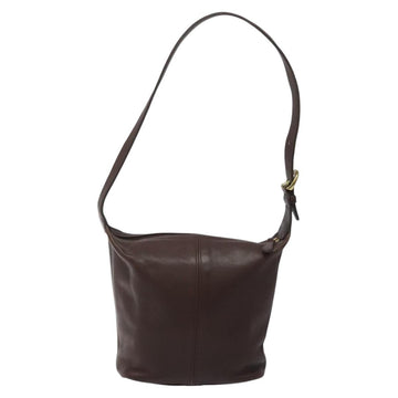 Coach Shoulder Bag Leather Brown gold Auth am8019 - 0