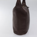 Coach Shoulder Bag Leather Brown gold Auth am8019-3