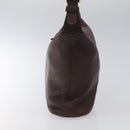 Coach Shoulder Bag Leather Brown gold Auth am8019-4