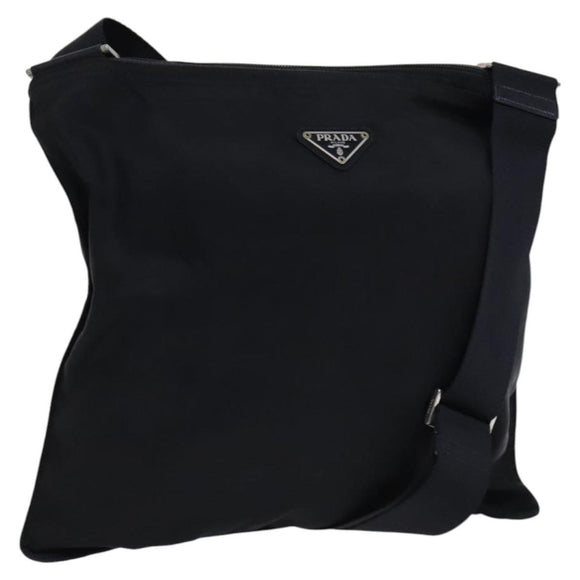 PRADA Shoulder Bag Nylon Black Silver Auth am8025