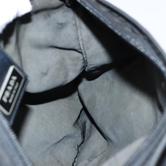 PRADA Shoulder Bag Nylon Black Silver Auth am8025