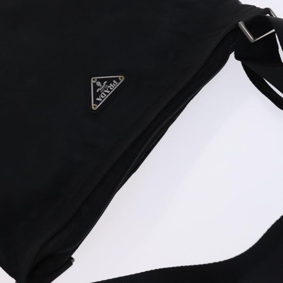 PRADA Shoulder Bag Nylon Black Silver Auth am8025