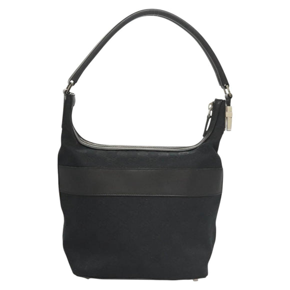 GUCCI GG Canvas Shoulder Bag Black 001 4299 Auth am8054