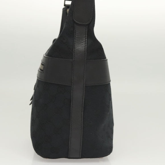 GUCCI GG Canvas Shoulder Bag Black 001 4299 Auth am8054