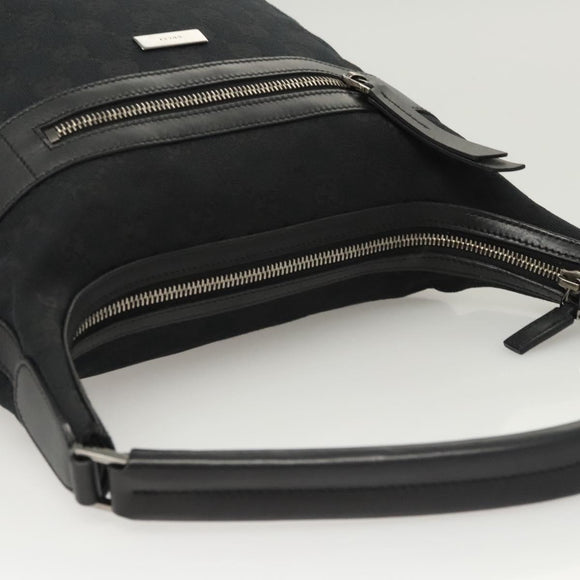 GUCCI GG Canvas Shoulder Bag Black 001 4299 Auth am8054