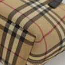 BURBERRY Nova Check Hand Bag PVC Beige Silver Auth am8055-16